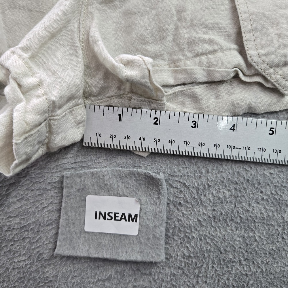 Christian Siriano Women Shorts Large White Linen Buckle 2" Inseam - Picture 5 of 6